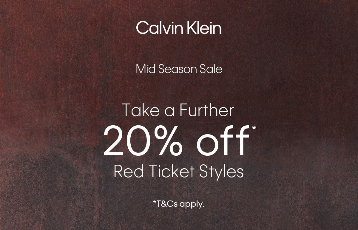 Take A Further 20% Off Red Ticket Styles at Calvin Klein